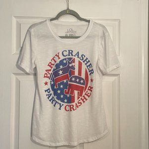 L.O.L. Vintage Party Crashers Red White Blue Short Sleeve T Shirt Small